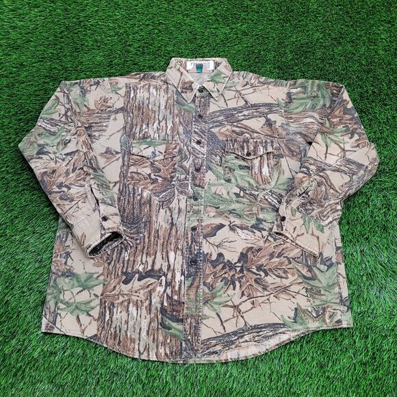 Vintage 80s Realtree Camo Button Shirt XL/2XL 26x29 Baggy - Picture 1 of 10